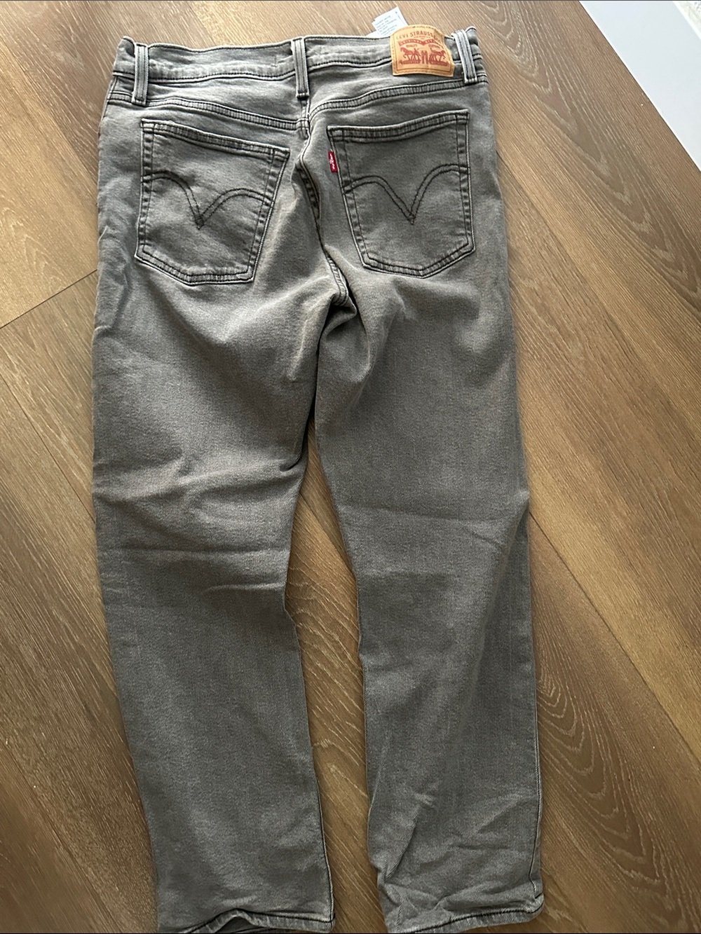 Levi's Charcoal Gray Straight Jeans with Back Pocket Tab